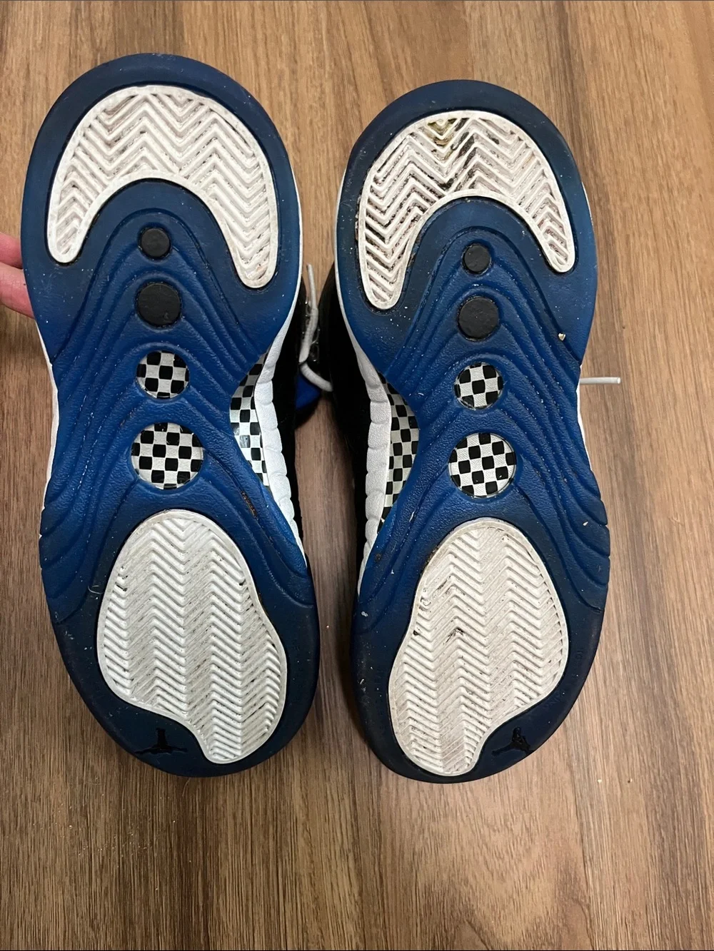 Jordan Kids Black and Blue Mid-Top Sneakers